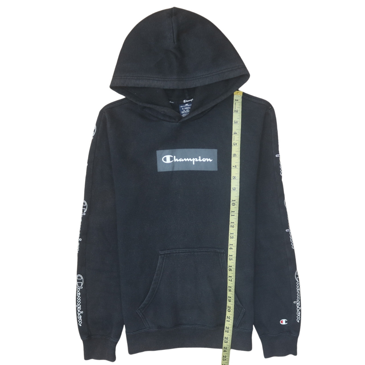 Champion Men's Black XS Pullover Hoodie with Logo Graphic