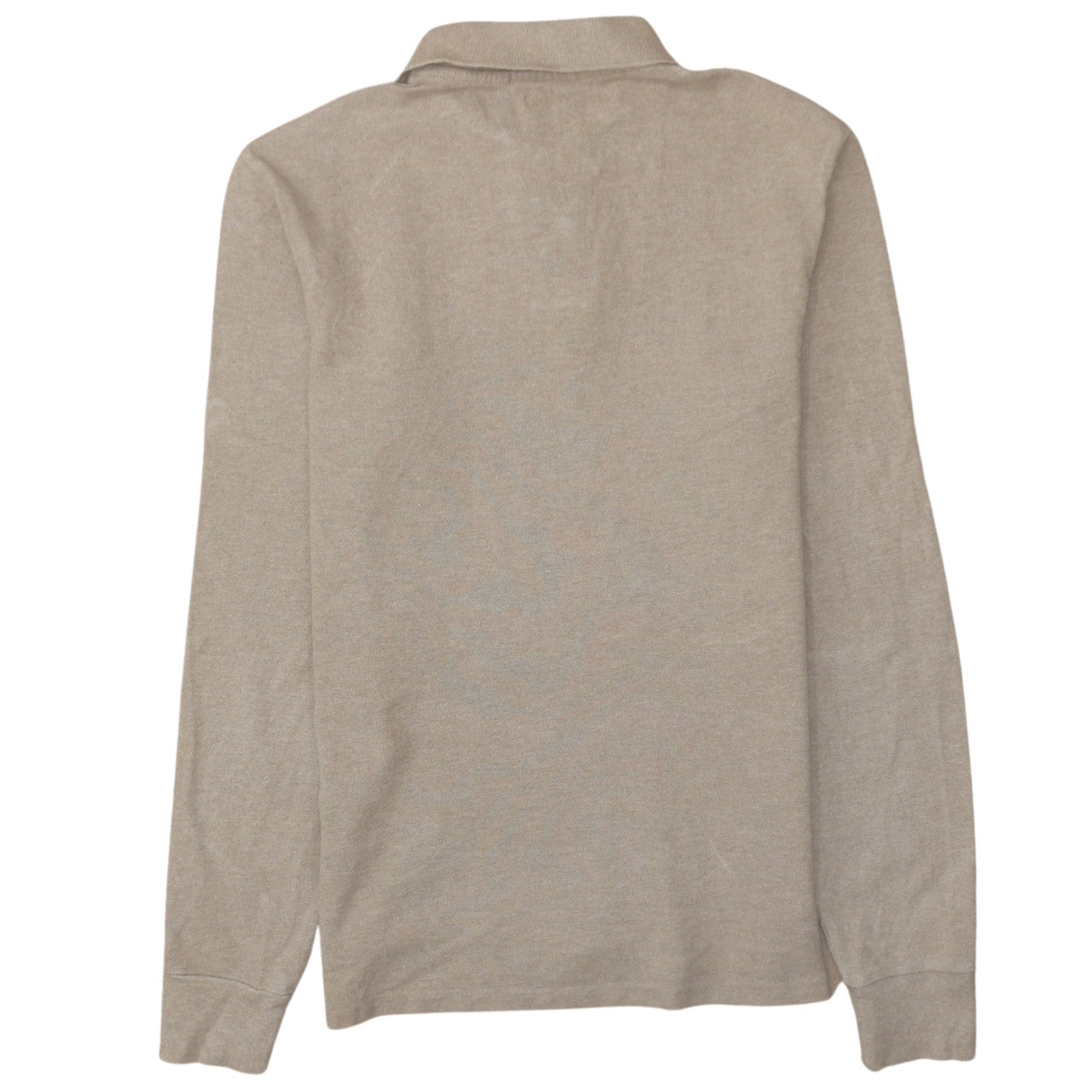 Ralph Lauren Men’s Beige Long Sleeve Slim Fit Cotton Polo Shirt Size S