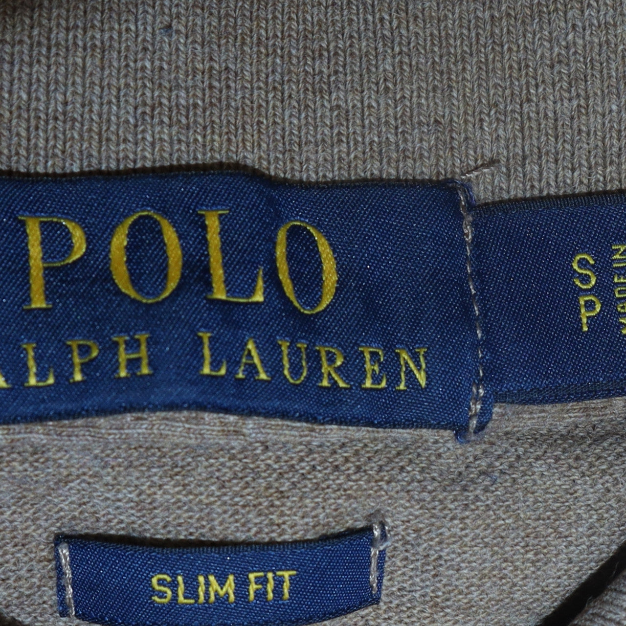 Ralph Lauren Men’s Beige Long Sleeve Slim Fit Cotton Polo Shirt Size S