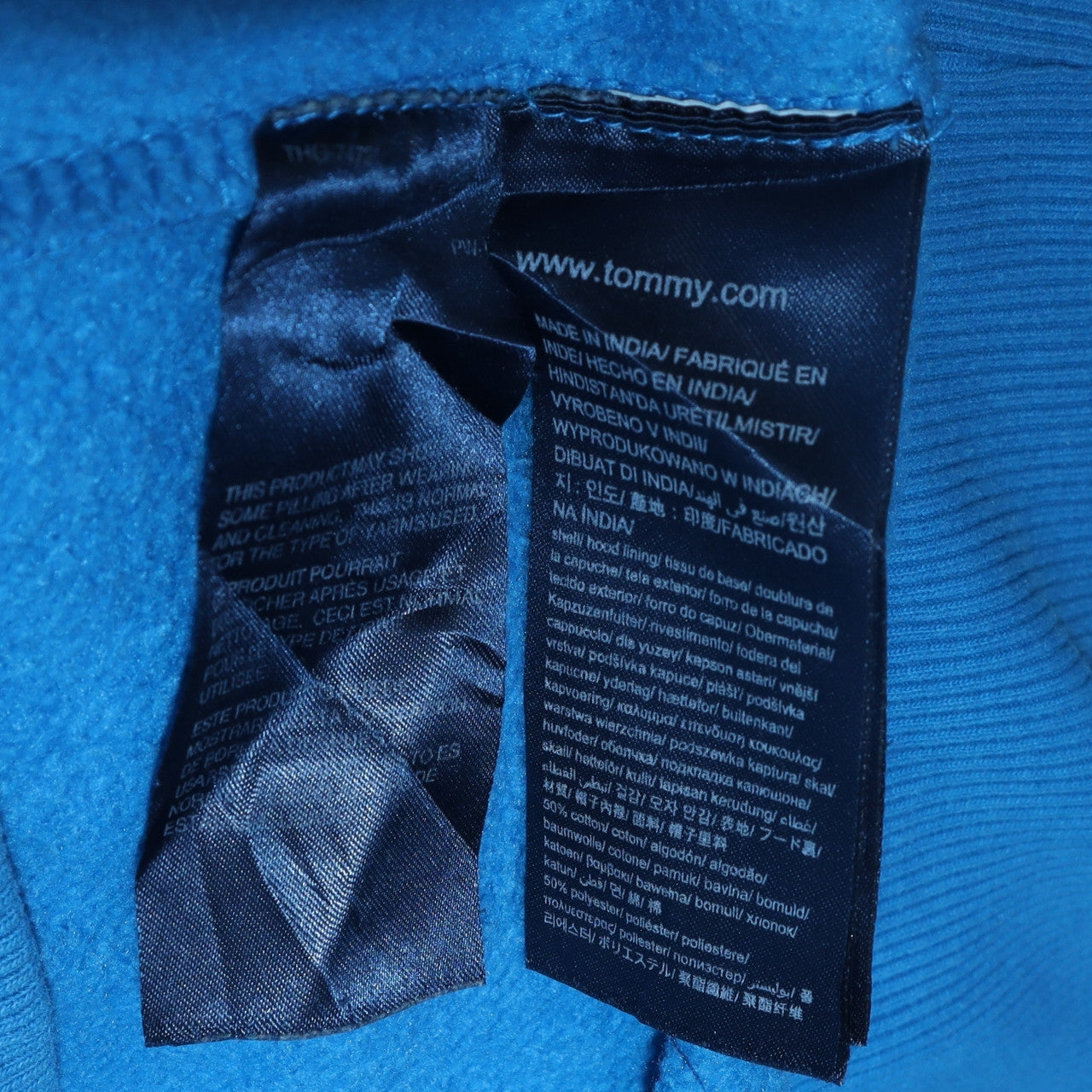 Tommy Jeans Men’s Blue Pullover Hoodie L Relaxed Fit Embroidered Logo