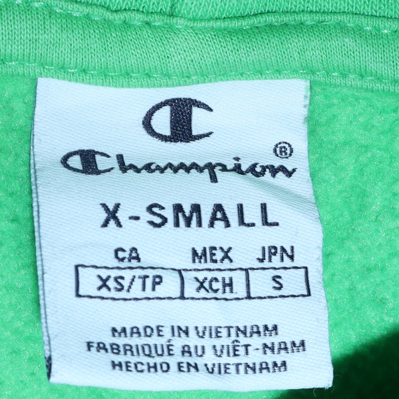 Champion Womens Green XS Pullover Hoodie Cotton Blend Casual