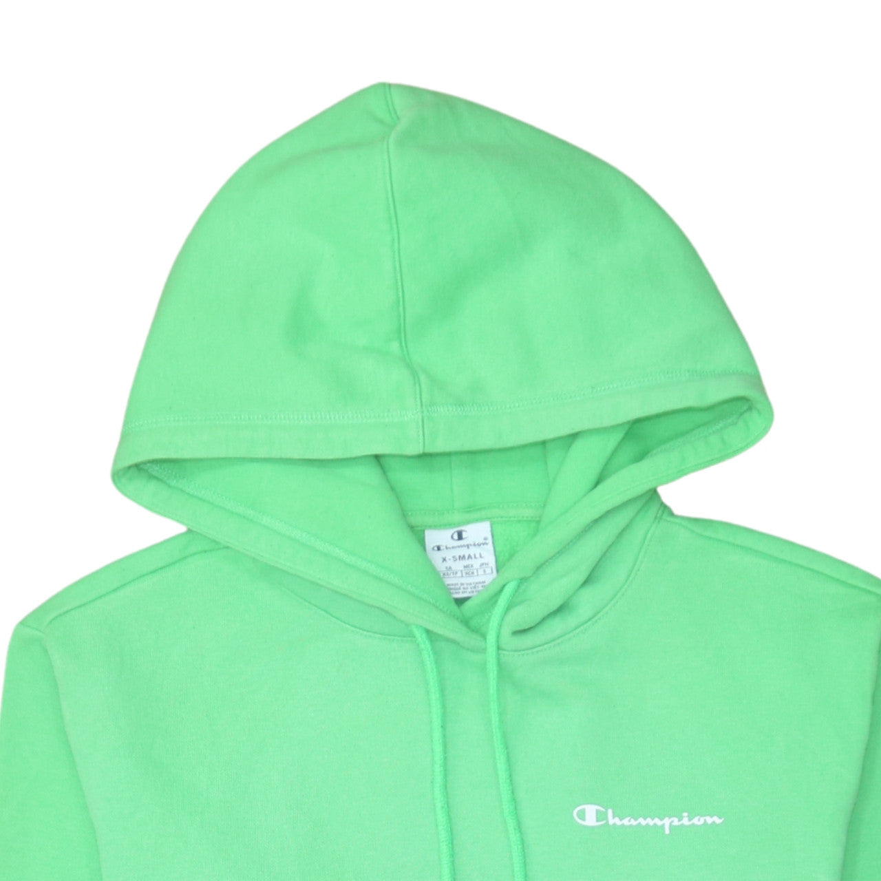 Champion Womens Green XS Pullover Hoodie Cotton Blend Casual