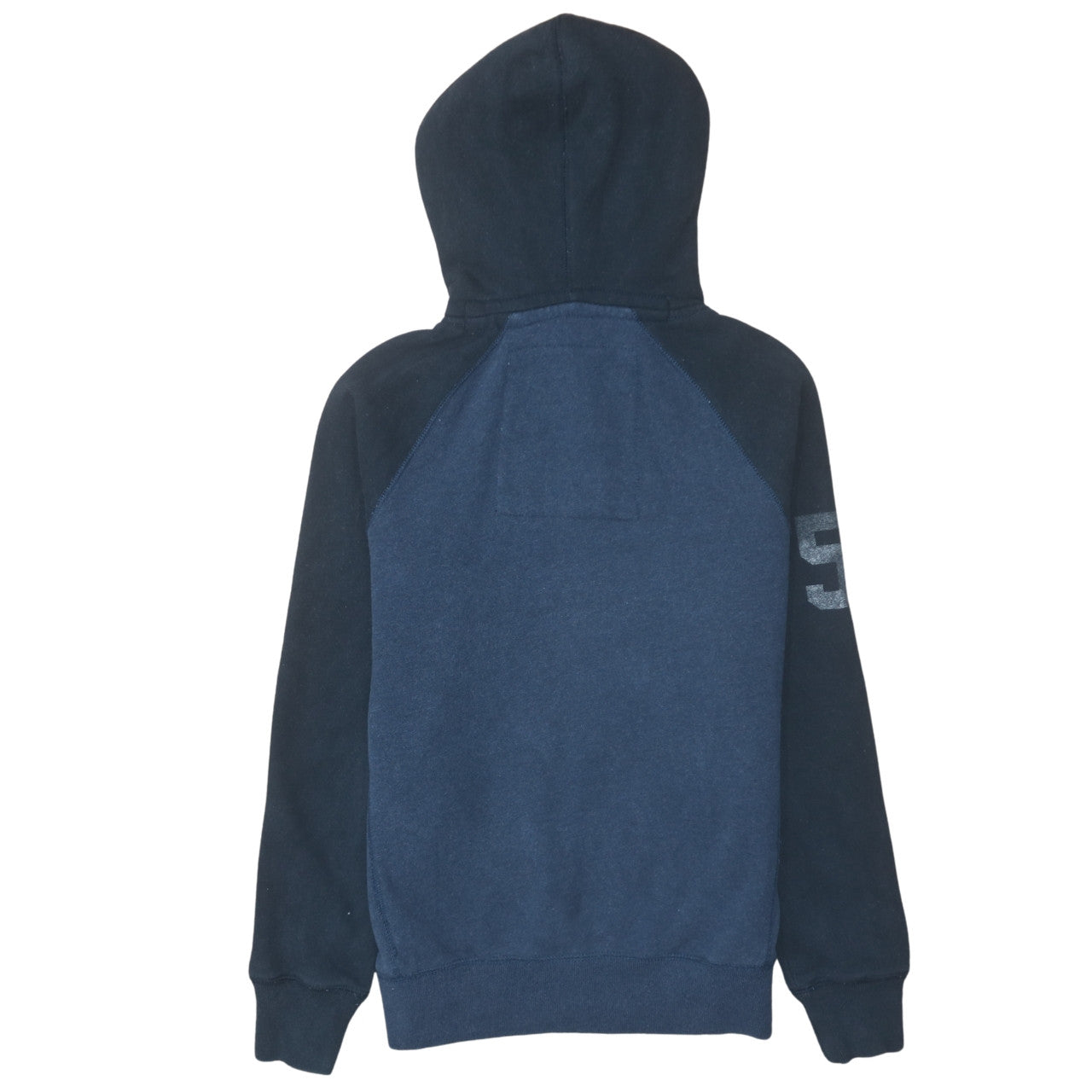 Superdry Men's Blue Pullover Hoodie Size M College Logo Fleece
