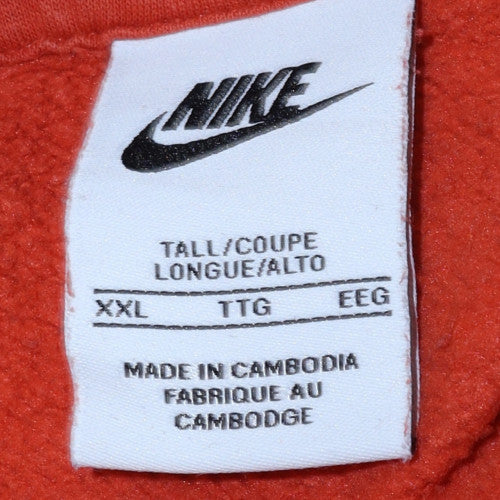 Nike Men’s Orange 2XL Tall Pullover Hoodie Fleece Sweatshirt