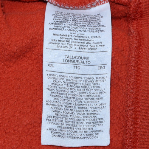 Nike Men’s Orange 2XL Tall Pullover Hoodie Fleece Sweatshirt