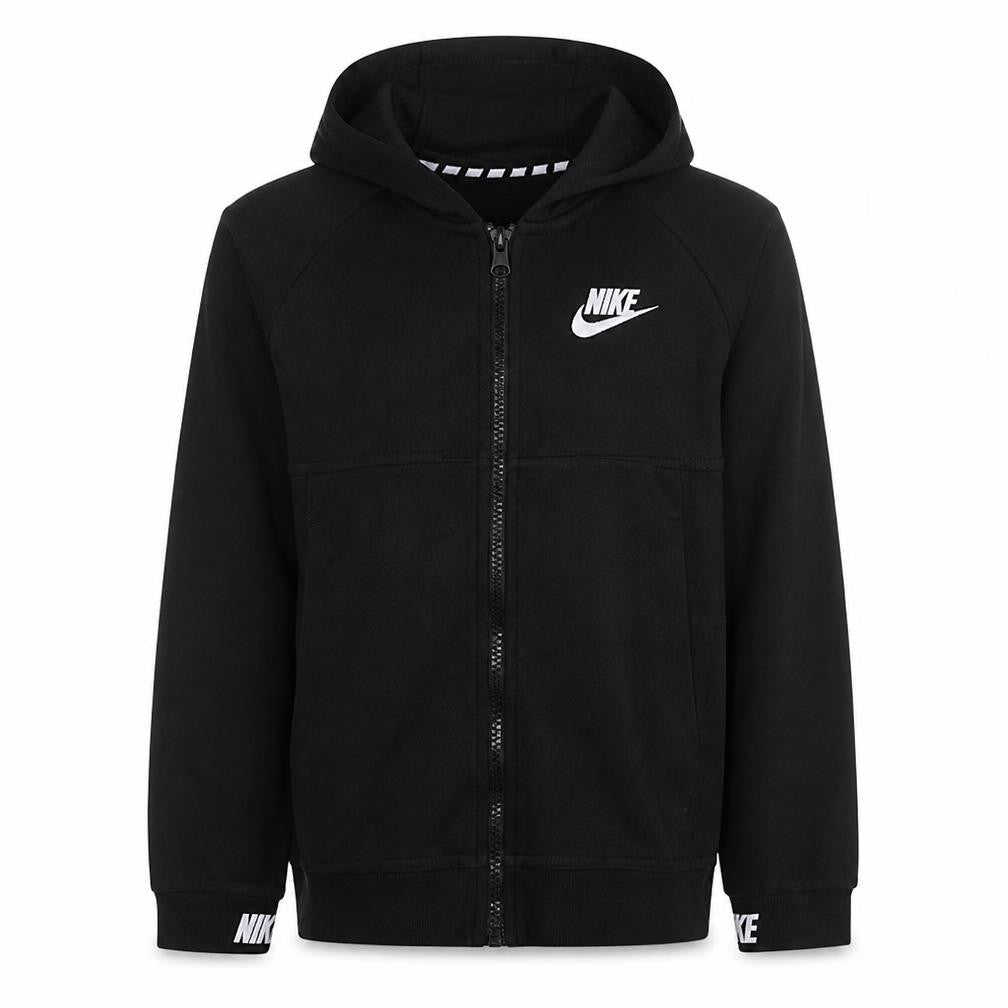 Nike Boys Black XL Full Zip Hoodie with White Logo - 13-15 Years