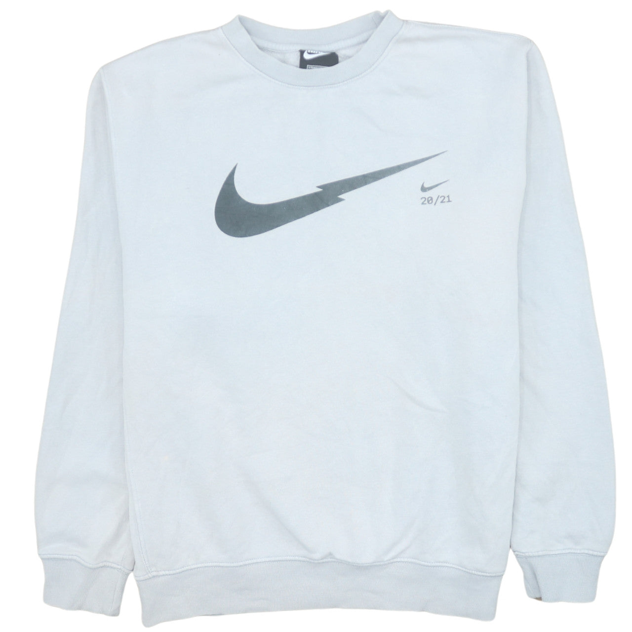 Nike Men’s White Logo Crew Neck Sweatshirt M Regular Fit