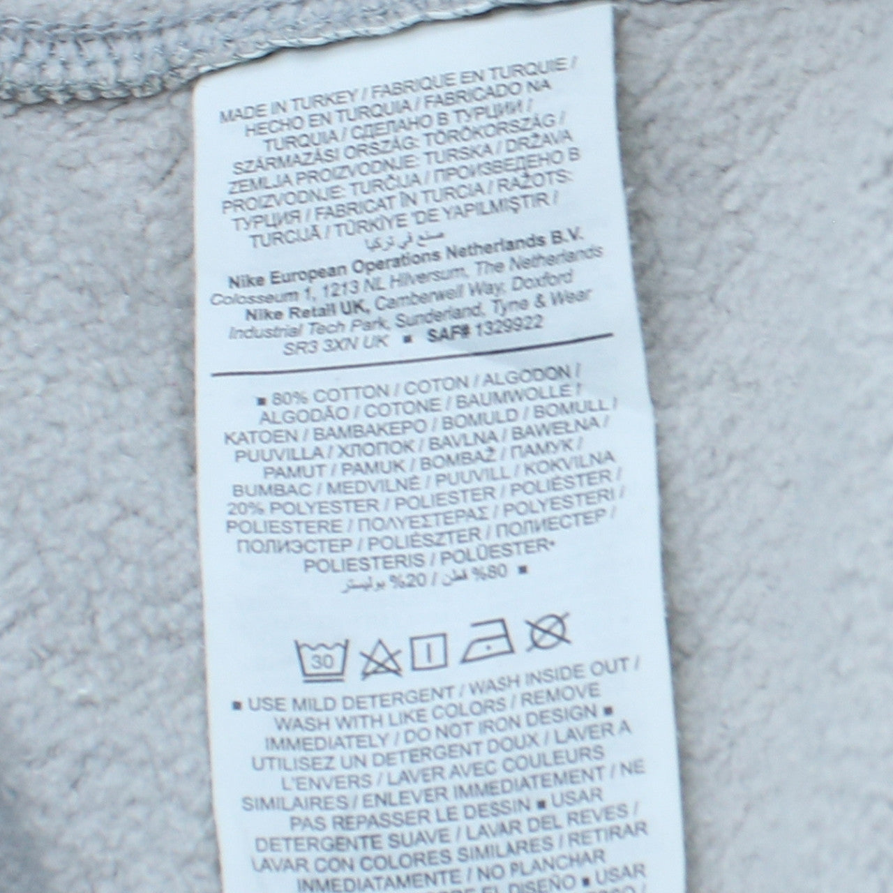 Nike Men’s White Logo Crew Neck Sweatshirt M Regular Fit