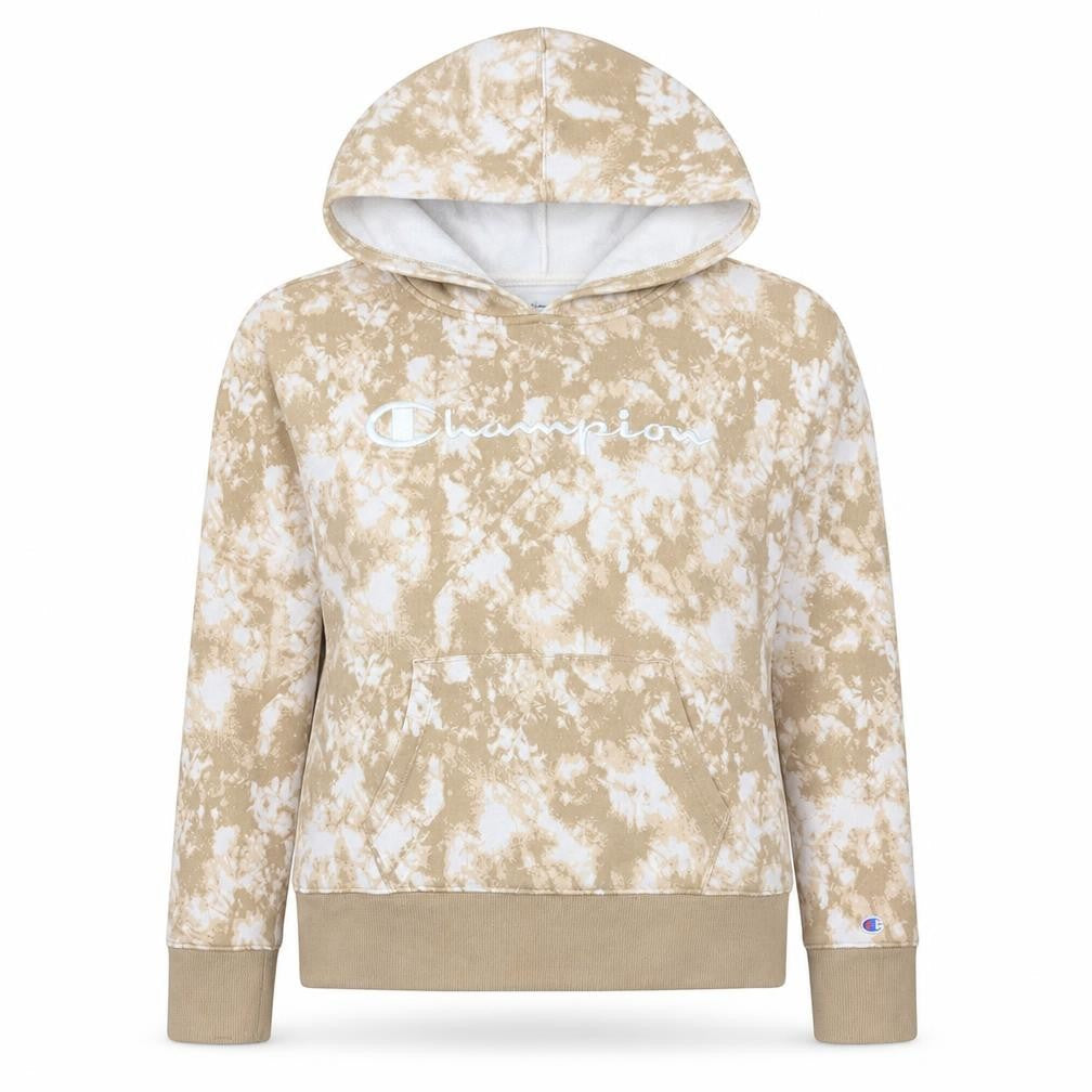 Champion Women's Beige Tie-Dye Pullover Hoodie XL Cotton Blend