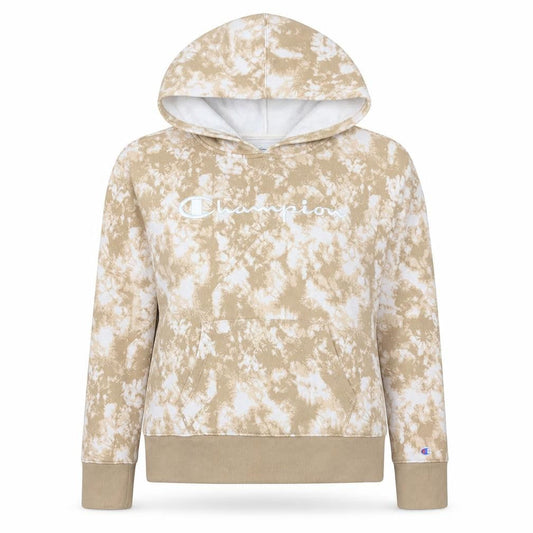 Champion Women's Beige Tie-Dye Pullover Hoodie XL Cotton Blend