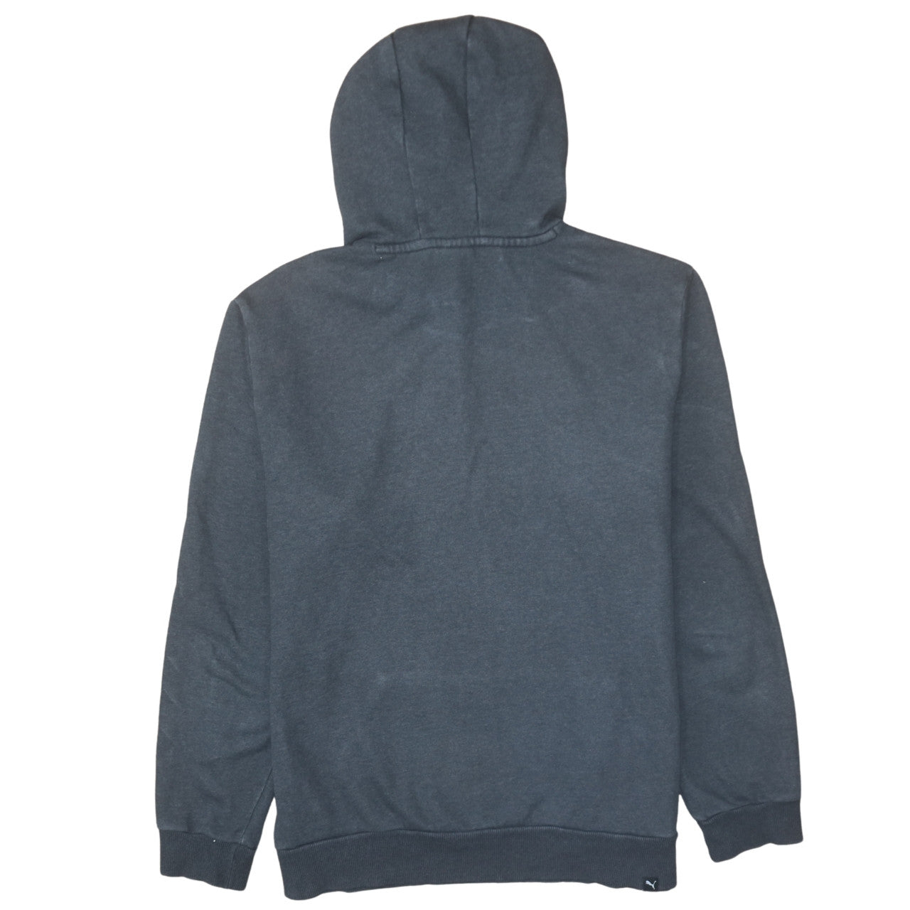Puma Men's Grey Pullover Hoodie Size L Logo Fleece Sweatshirt