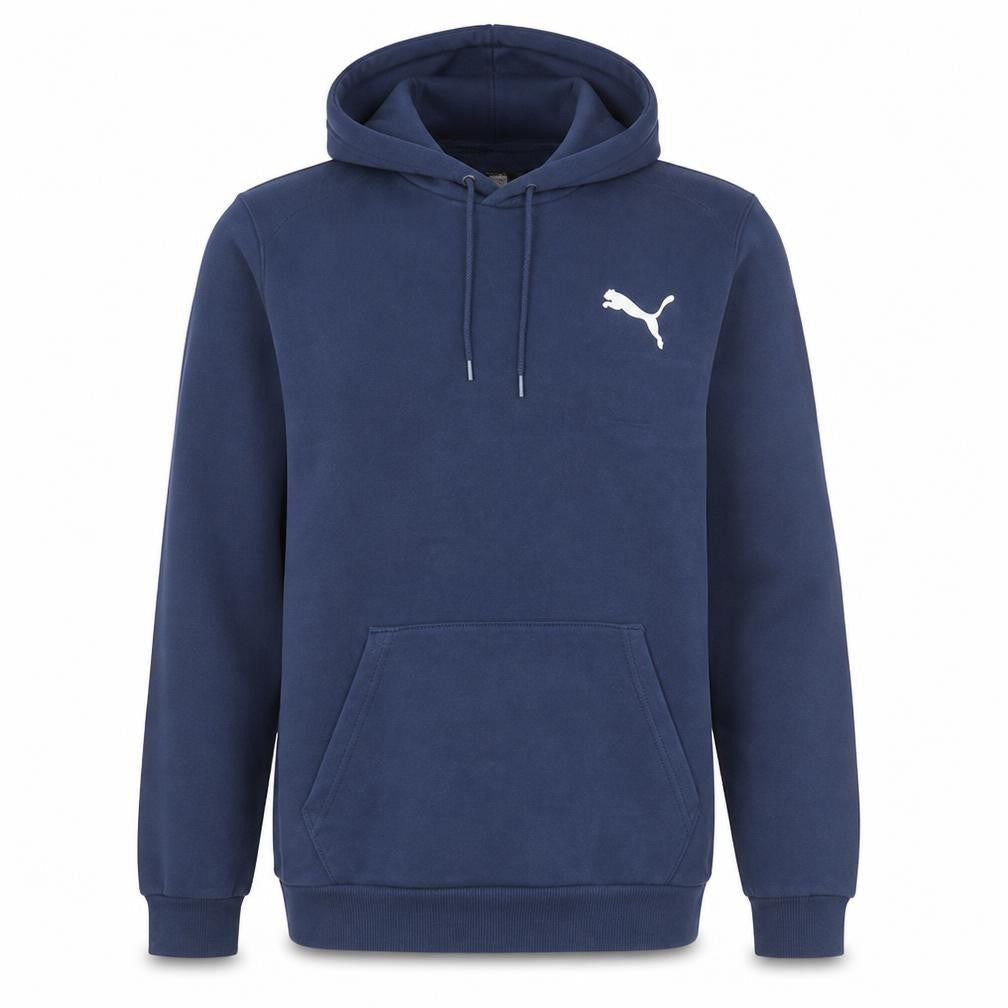 Puma Men's Blue Pullover Hoodie Medium Fleece Logo Sportswear
