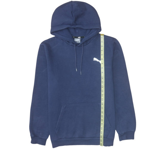 Puma Men's Blue Pullover Hoodie Medium Fleece Logo Sportswear