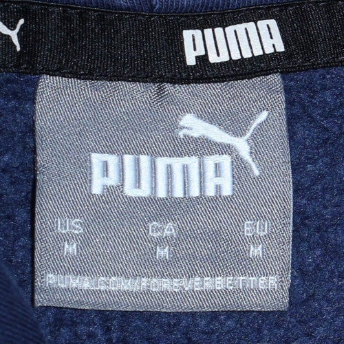 Puma Men's Blue Pullover Hoodie Medium Fleece Logo Sportswear