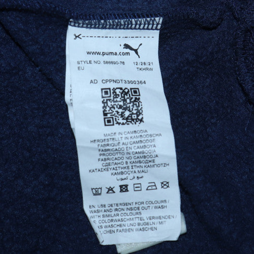 Puma Men's Blue Pullover Hoodie Medium Fleece Logo Sportswear