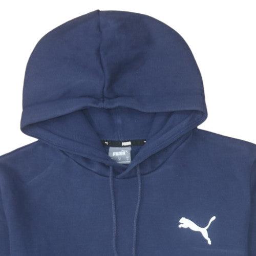 Puma Men's Blue Pullover Hoodie Medium Fleece Logo Sportswear