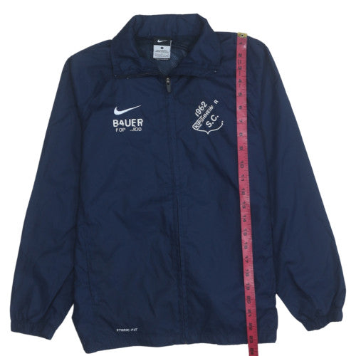 Nike Boys Blue Football Track Jacket 12-13 Years Lined Waterproof Windproof