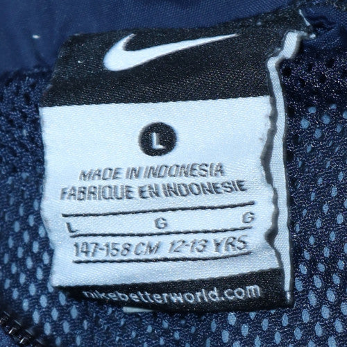 Nike Boys Blue Football Track Jacket 12-13 Years Lined Waterproof Windproof