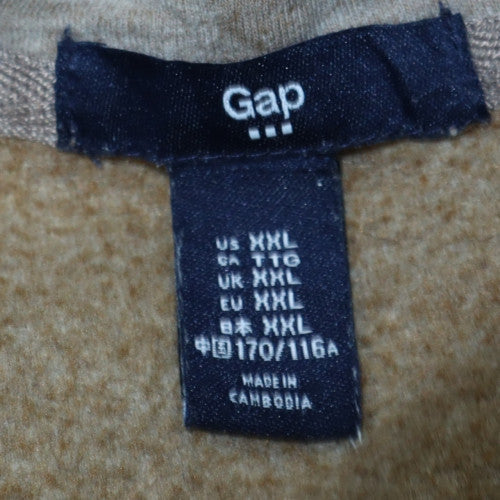 GAP Women Grey Full Zip Hoodie 2XL Logo Fleece Lined Casual