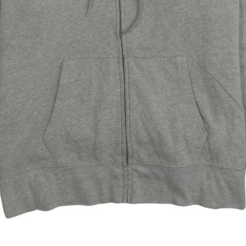 GAP Women Grey Full Zip Hoodie 2XL Logo Fleece Lined Casual