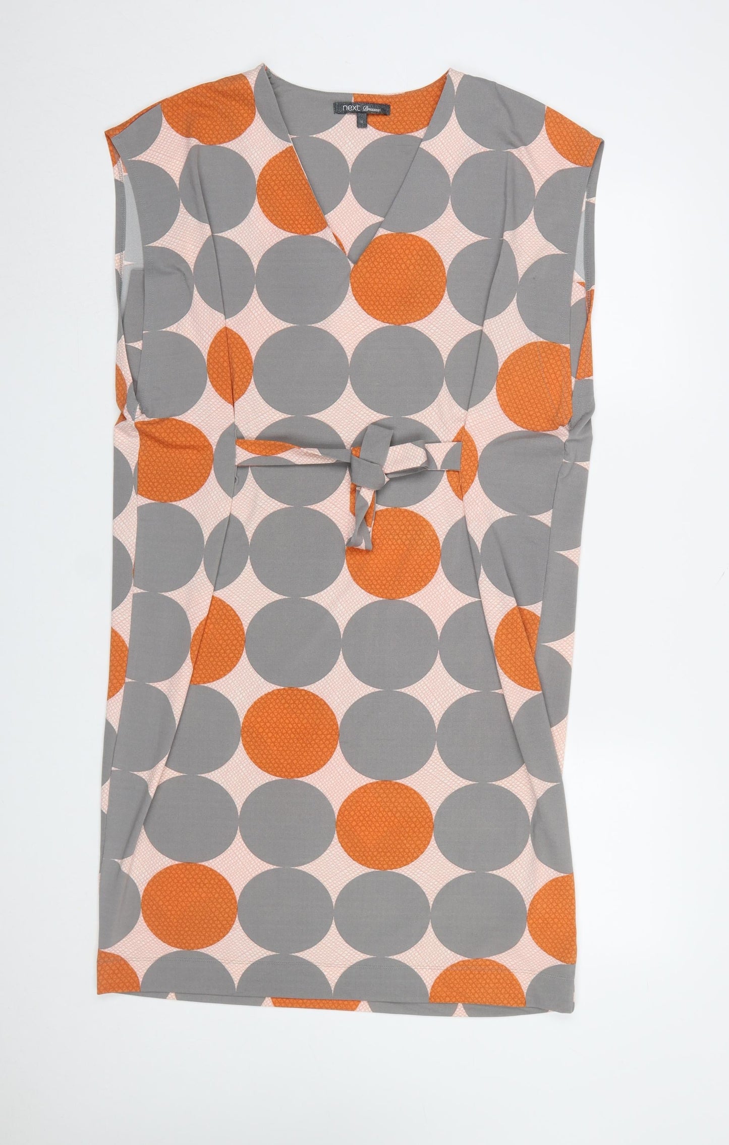 Next Women’s Multicoloured Shift Dress Size 12 V-Neck Sleeveless