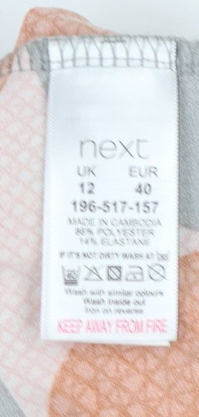Next Women’s Multicoloured Shift Dress Size 12 V-Neck Sleeveless