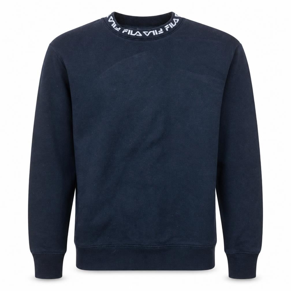 Fila Men's Blue Crew Neck Logo Sweatshirt Medium Regular Fit