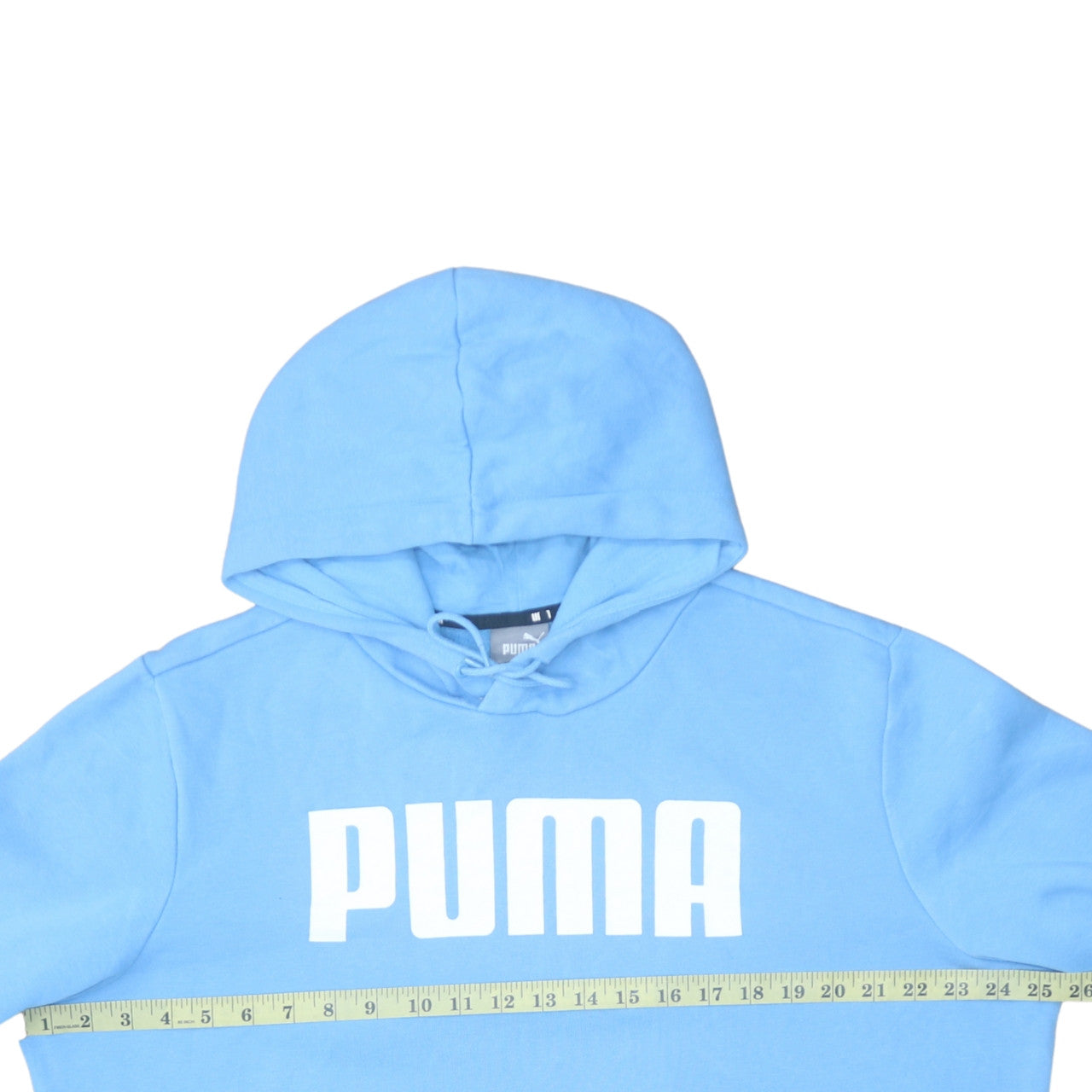Puma Men's Blue Pullover Hoodie L Logo Fleece Sweatshirt