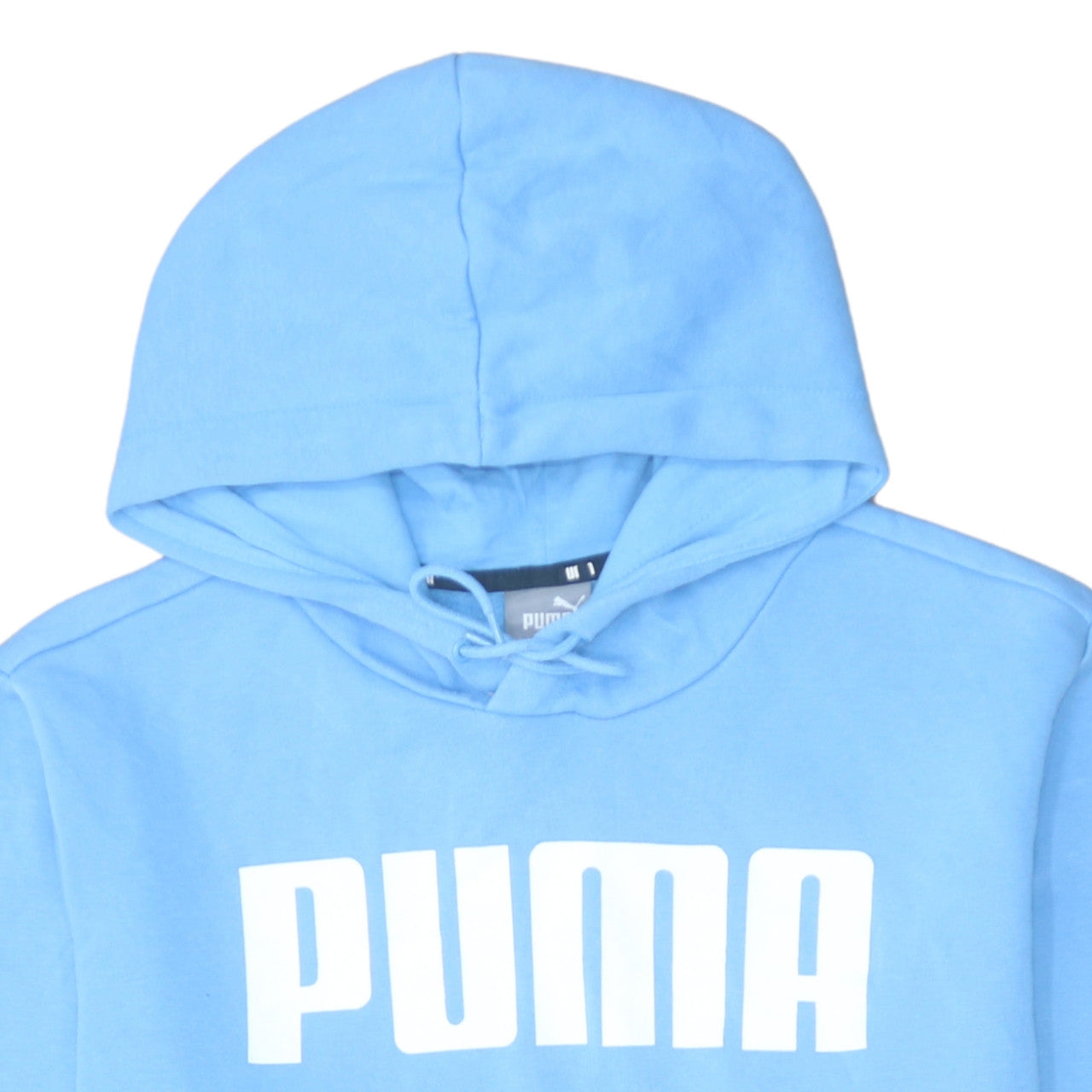 Puma Men's Blue Pullover Hoodie L Logo Fleece Sweatshirt