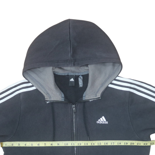 Adidas Men’s Black Full Zip Hoodie M Sports Fleece Sweatshirt