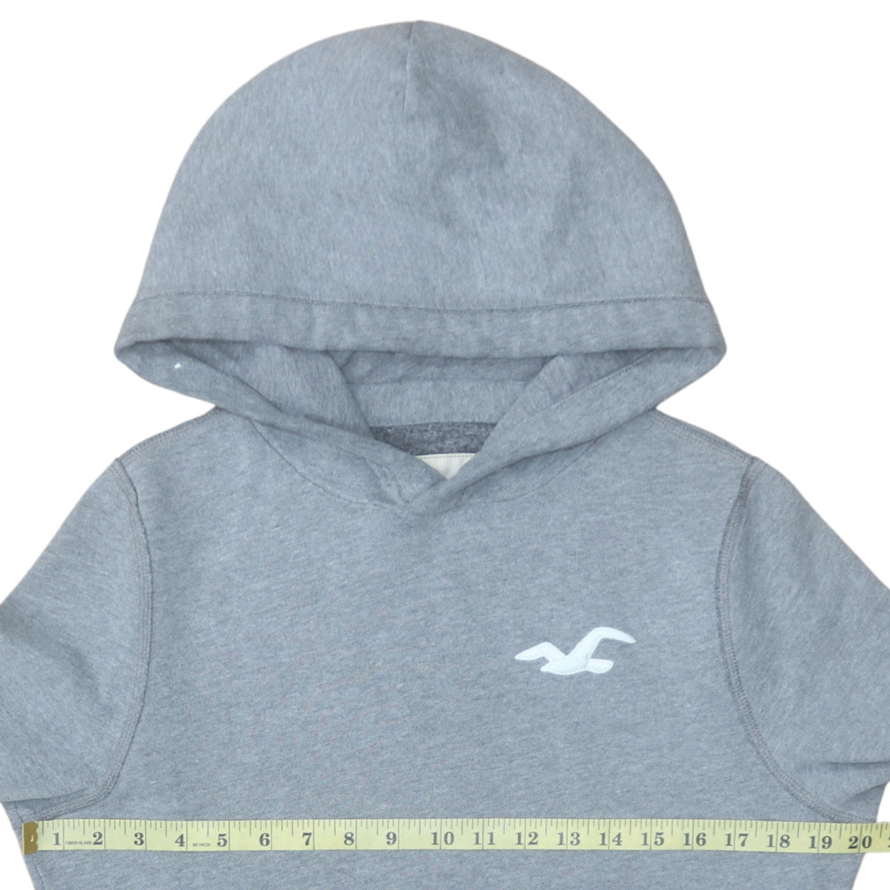 Hollister Men's Grey Hoodie Small Pullover Cotton Blend Logo Style