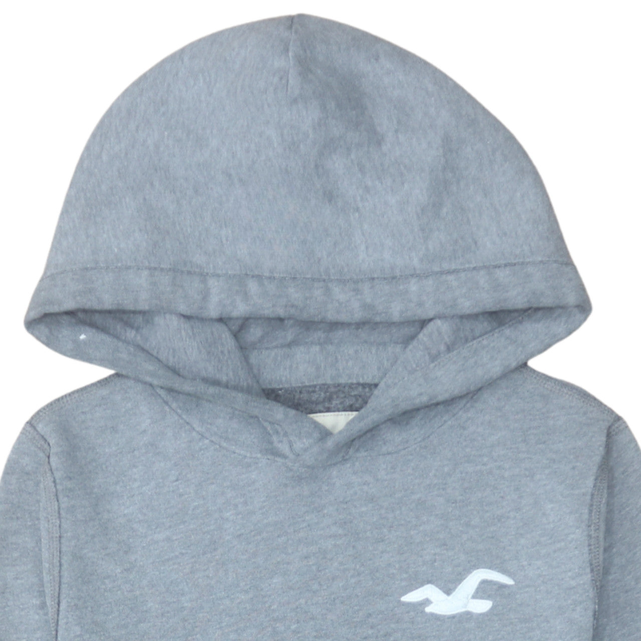 Hollister Men's Grey Hoodie Small Pullover Cotton Blend Logo Style