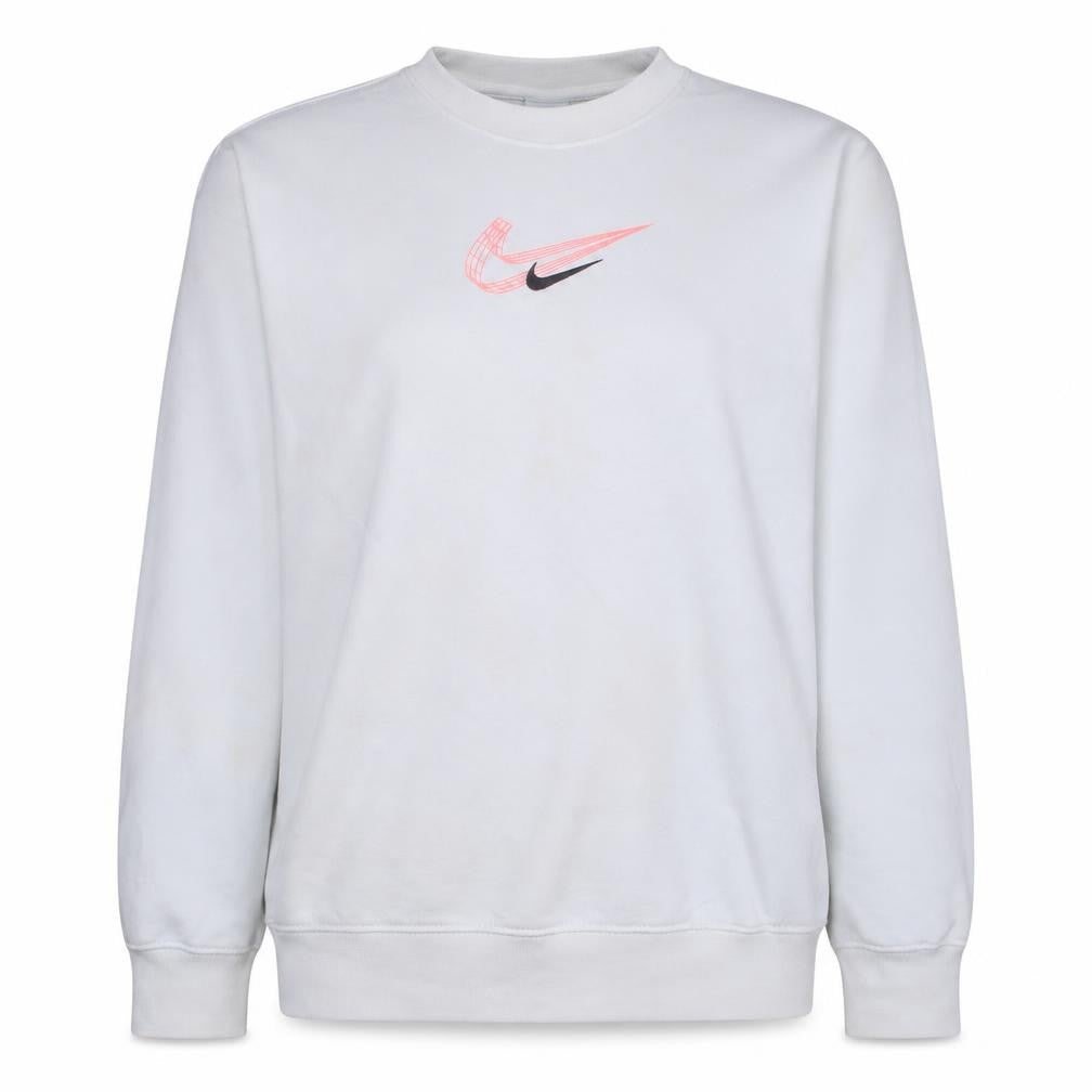 Nike Women White Medium Crew Neck Pullover Sweatshirt