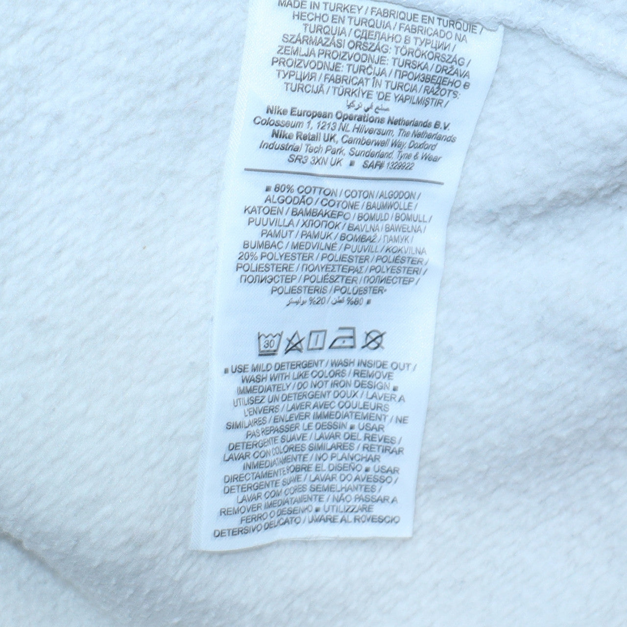Nike Women White Medium Crew Neck Pullover Sweatshirt