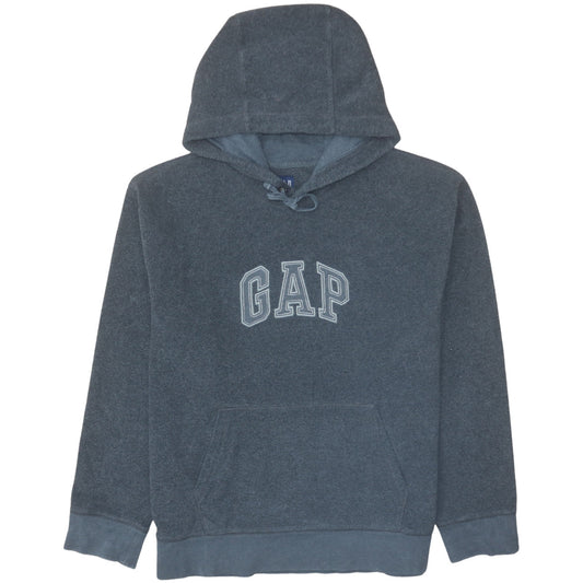 GAP Men’s Grey Pullover Hoodie L Logo Fleece Sweatshirt