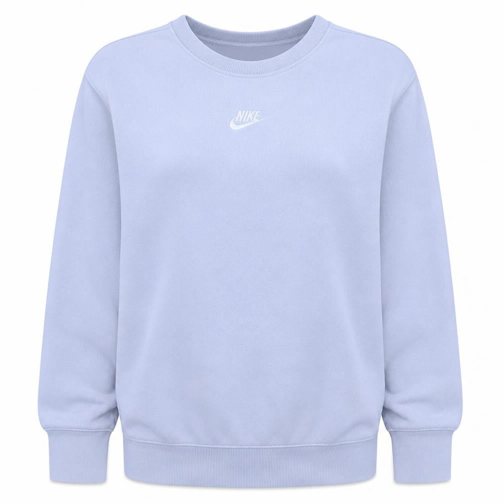 Front view of Nike girls’ purple fleece pullover sweatshirt l 146-156cm crew neck