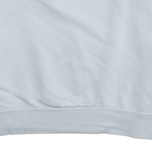 Nike Women White Crew Neck Pullover Sweatshirt L Logo Print Cotton Blend