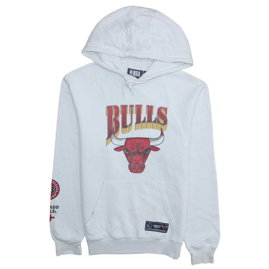 NBA Men’s White Chicago Bulls Pullover Hoodie Small Graphic Fleece