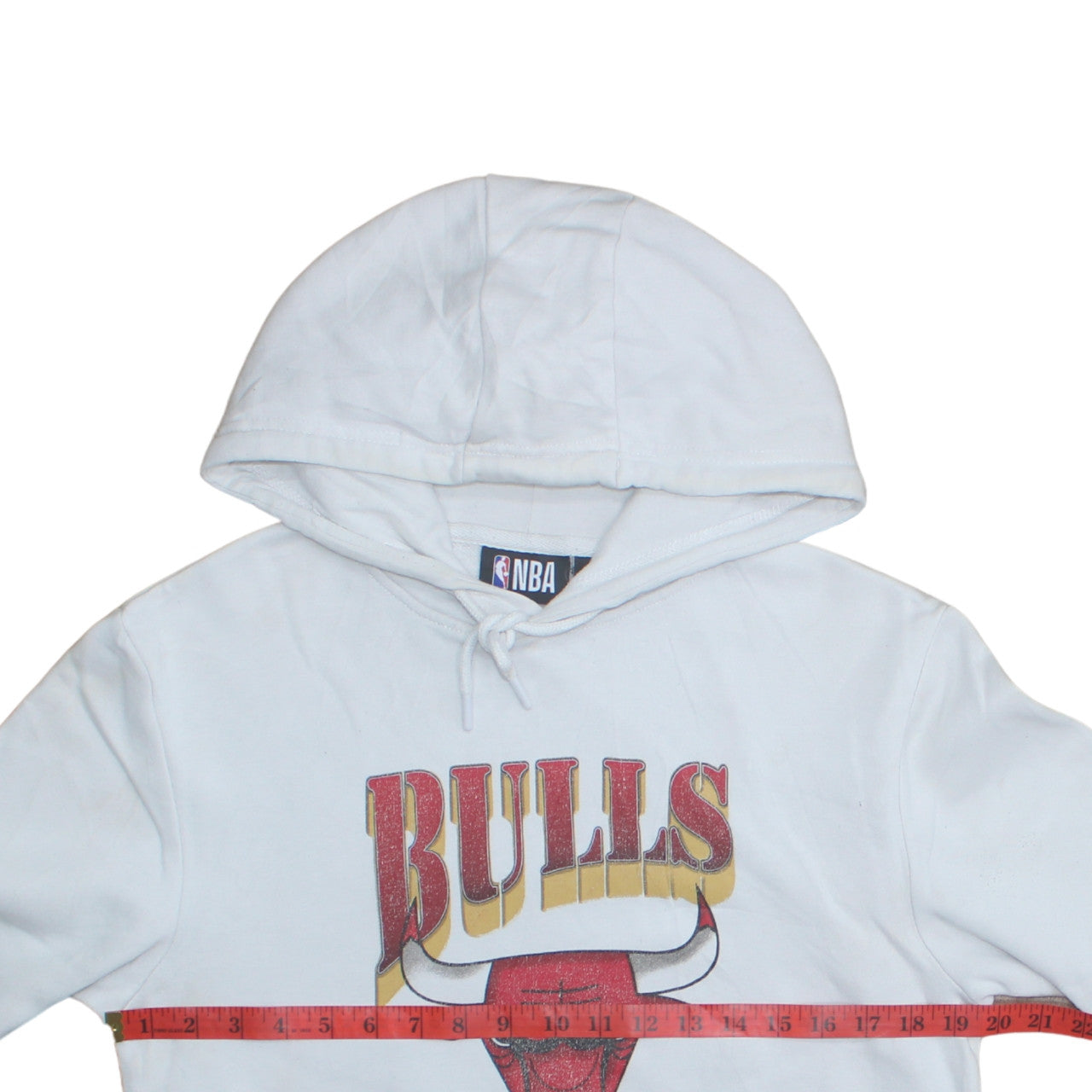 NBA Men’s White Chicago Bulls Pullover Hoodie Small Graphic Fleece