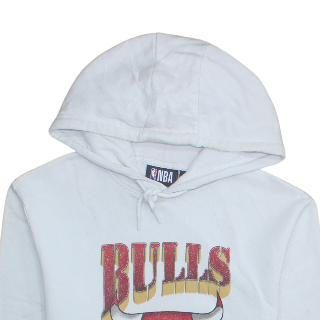 NBA Men’s White Chicago Bulls Pullover Hoodie Small Graphic Fleece