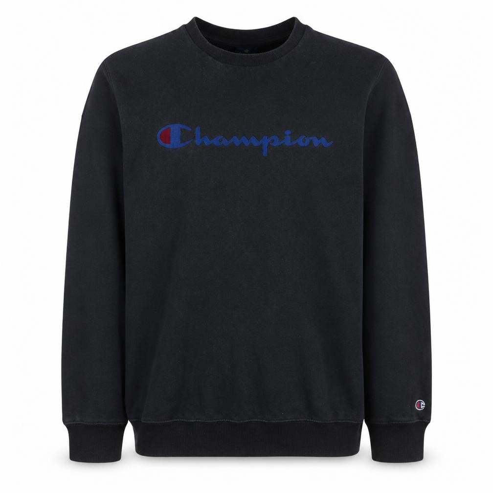 Champion Men's Black XL Pullover Sweatshirt Crew Neck Logo Cotton