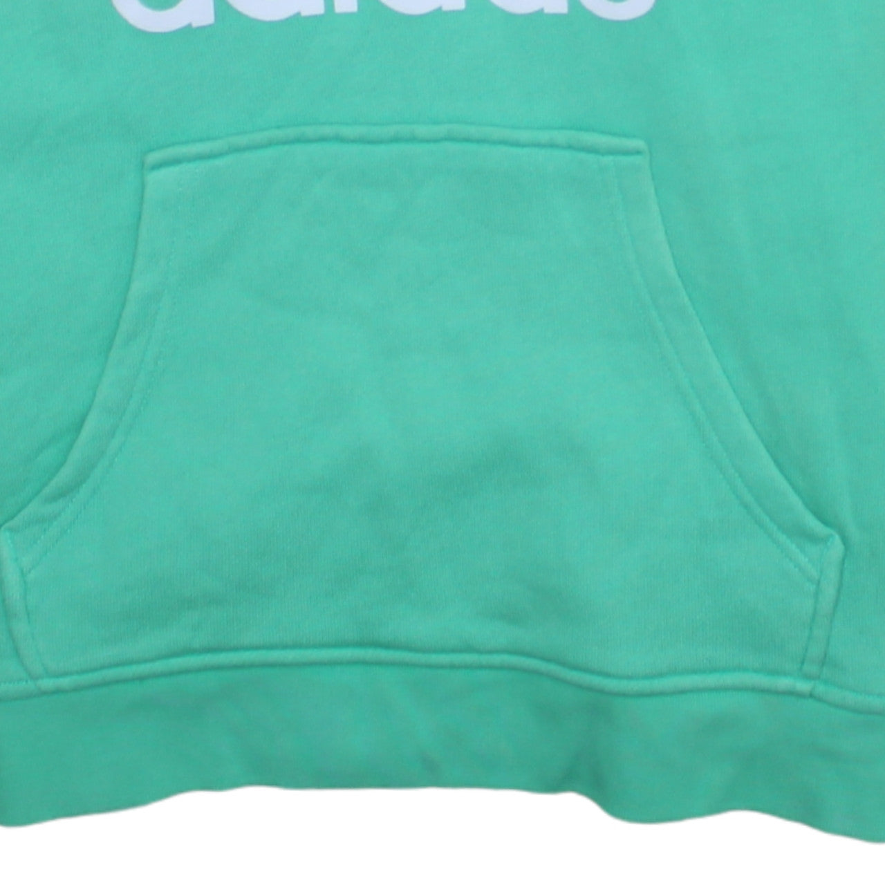 Adidas Womens Mint Green Pullover Hoodie XS Logo Print Cotton