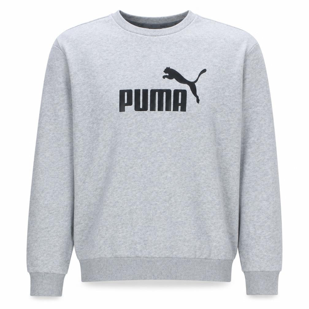 Puma Men's Grey Crew Neck Logo Sweatshirt Size S