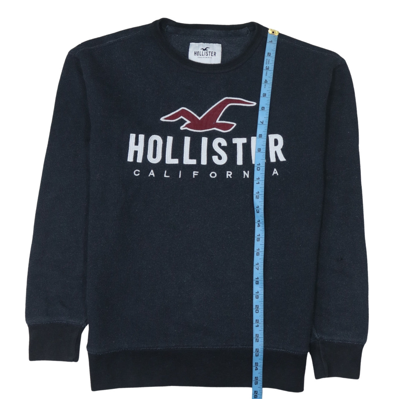 Hollister Men's Black Crew Neck Pullover Sweatshirt M