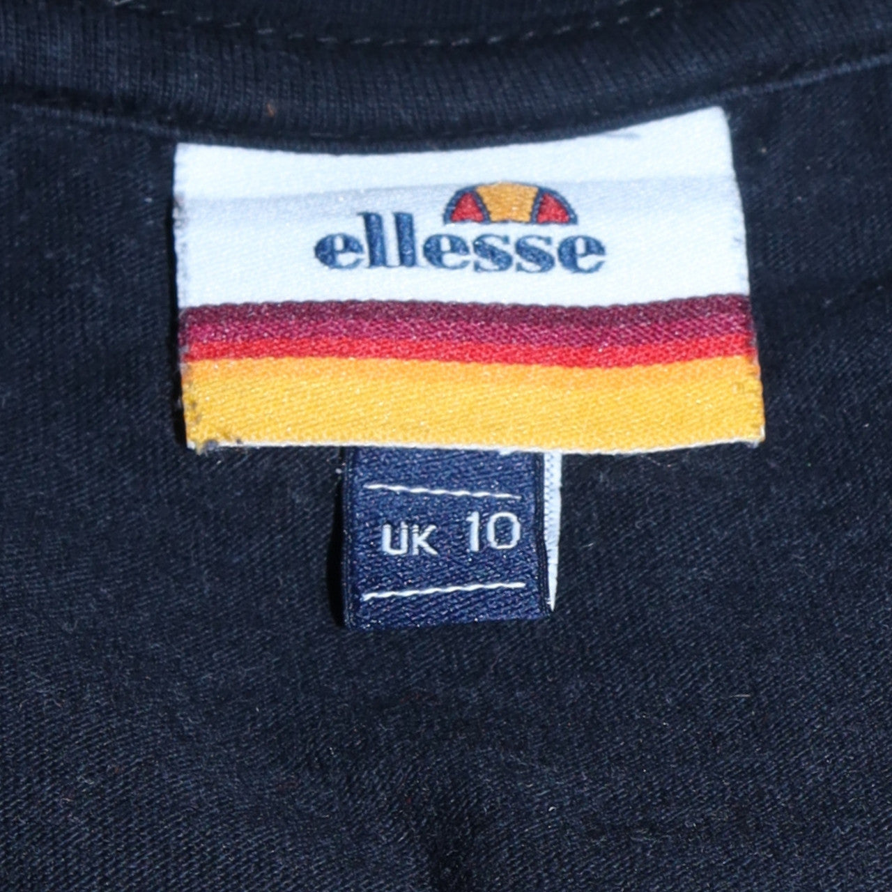 Ellesse Womens Black Colourblock Logo T-Shirt Size 10