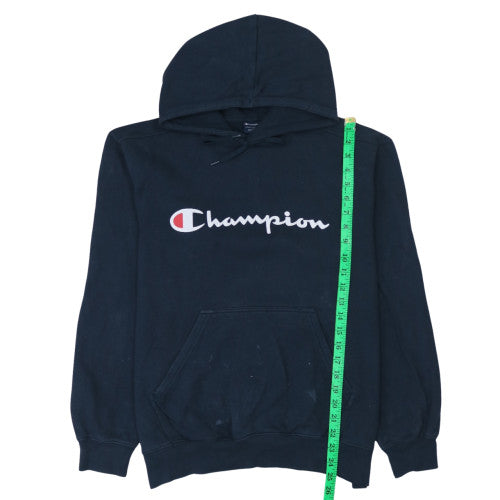 Champion Men's Black L Pullover Hoodie Logo Fleece Sweatshirt