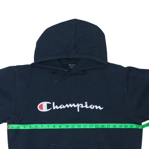 Champion Men's Black L Pullover Hoodie Logo Fleece Sweatshirt