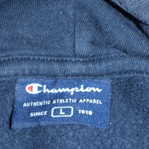 Champion Men's Black L Pullover Hoodie Logo Fleece Sweatshirt