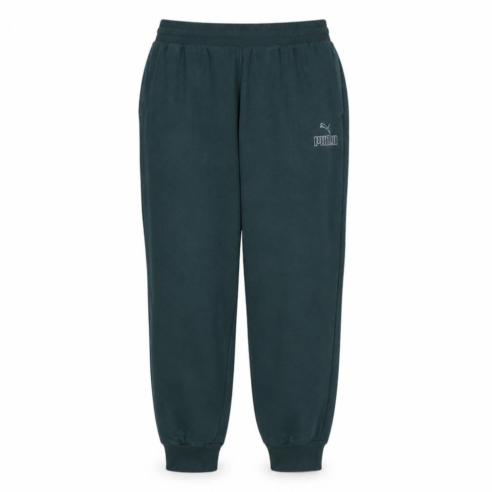 Puma Men’s Green Jogger Trousers L Regular Fit Fleece Activewear