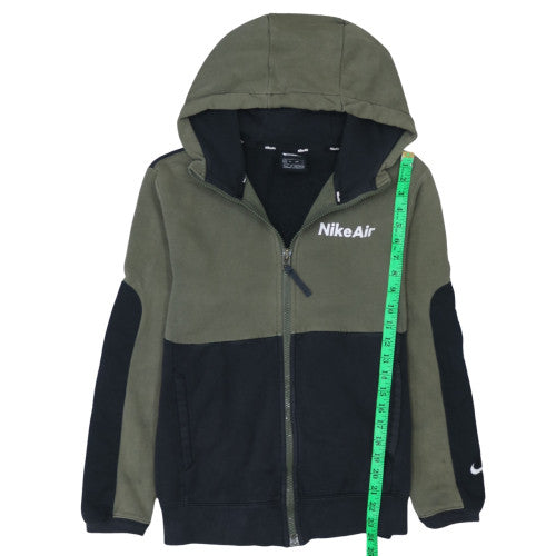 Nike Air Men's Green Full Zip Hoodie XS Logo Fleece Sweatshirt